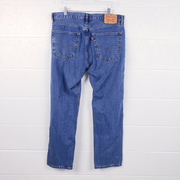 Levi's 505 Regular Stretch Jeans Straight Leg Light Wash Men's 36 x 32 - Picture 2 of 9